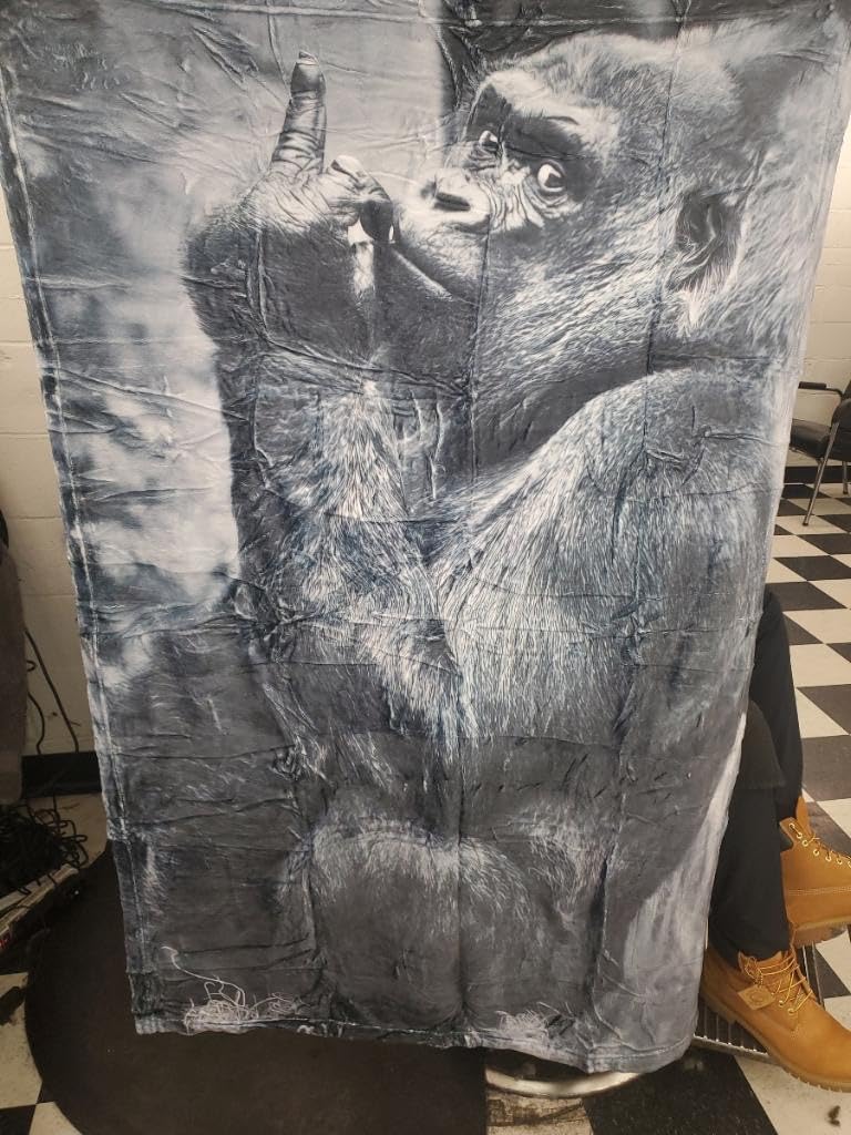 Gorilla Blanket Funny Animal Orangutan Fleece Blanket Soft Fuzzy Plush Throw Blankets for Couch Bed 60