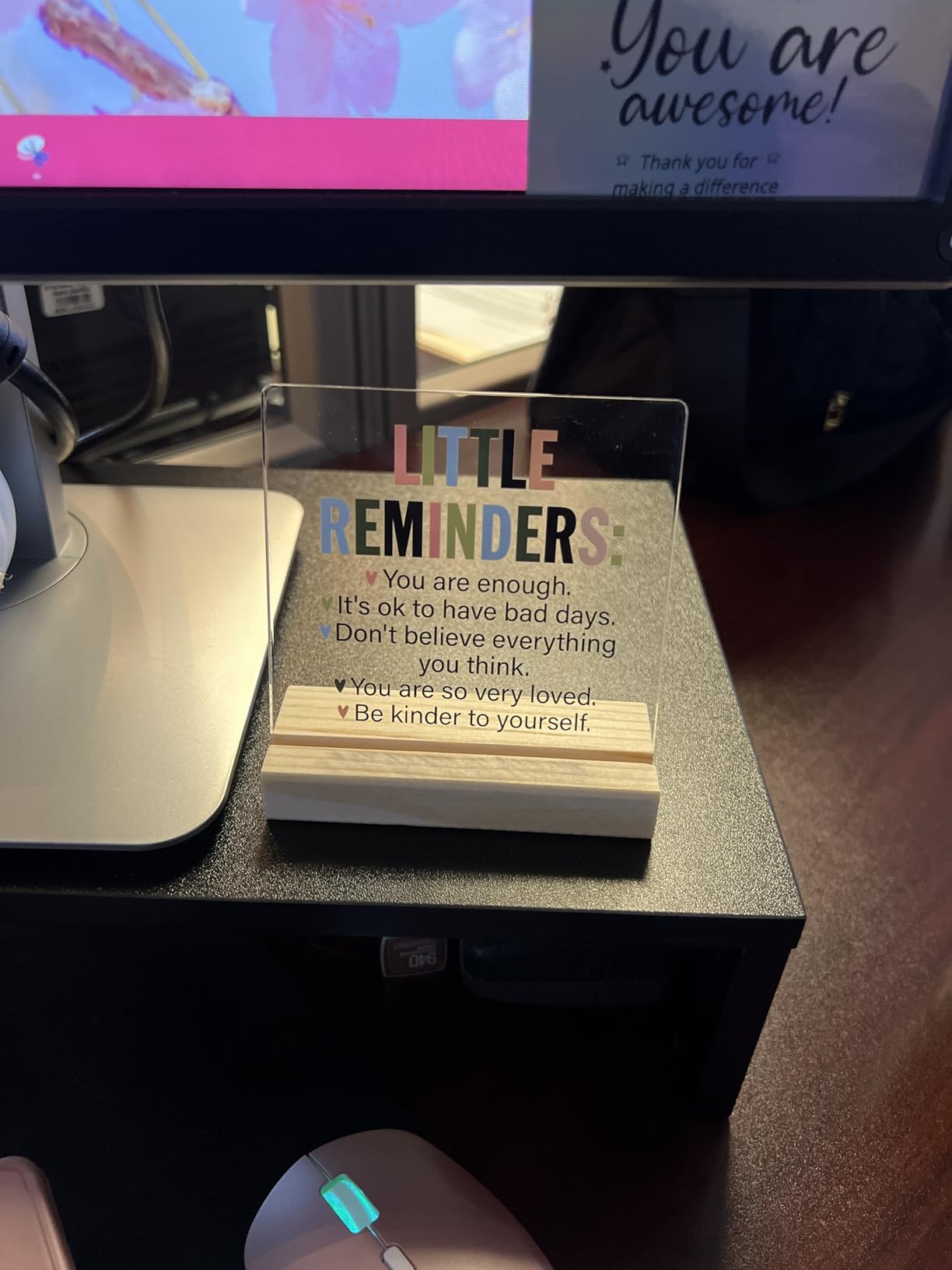 Leader Gift for Men Women Boss Mentor Leadership Gifts a Sign of a Good Leader Sayings Clear Desk Decorations Acrylic Sign With Wooden Stand for Desk Table Shelf customer photo 1
