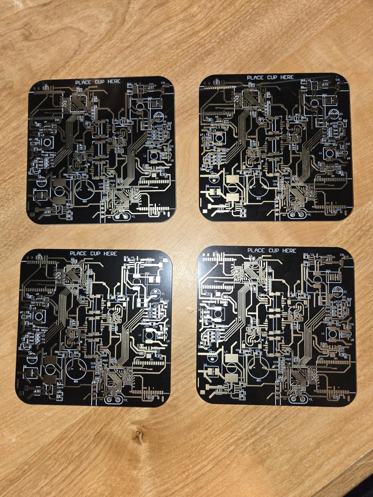 Nuenen 4 Pcs Circuit Board Coasters for Drinks PCB Coasters,Green,Stylish | Tech Gift for Engineers Dads Geeks Nerd, Office Bar Party Desk Decor, Immersion Gold Design, Computer It Themed Coaster Set customer photo 1