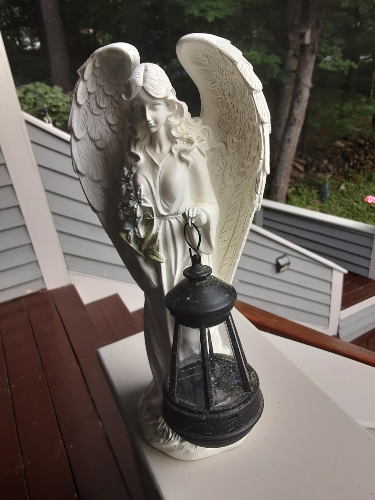 VChymm Solar Angel Outdoor Garden Decor Statues - 13.2 inches Solar Outdoor Sculptures for Outside Yard Art Patio Balcony Front Lawn Ornaments Gifts for Mom Grandma Women customer photo 1