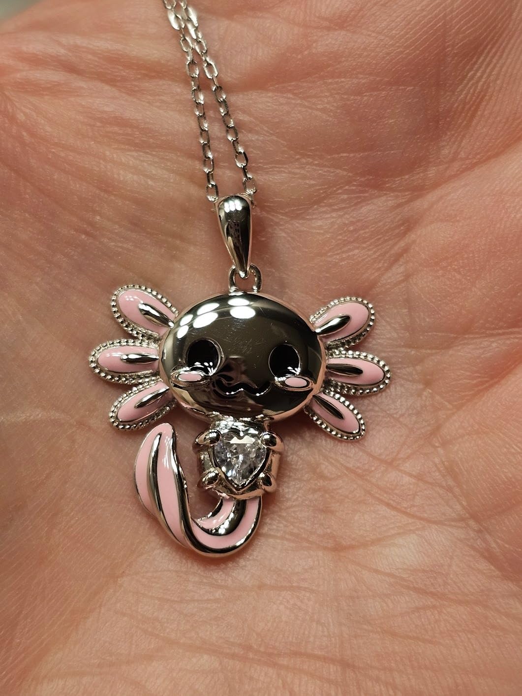 Axolotl Necklace 925 Sterling Silver Axolotl Pendant Cute Animal Jewelry Gift for Women customer photo 2