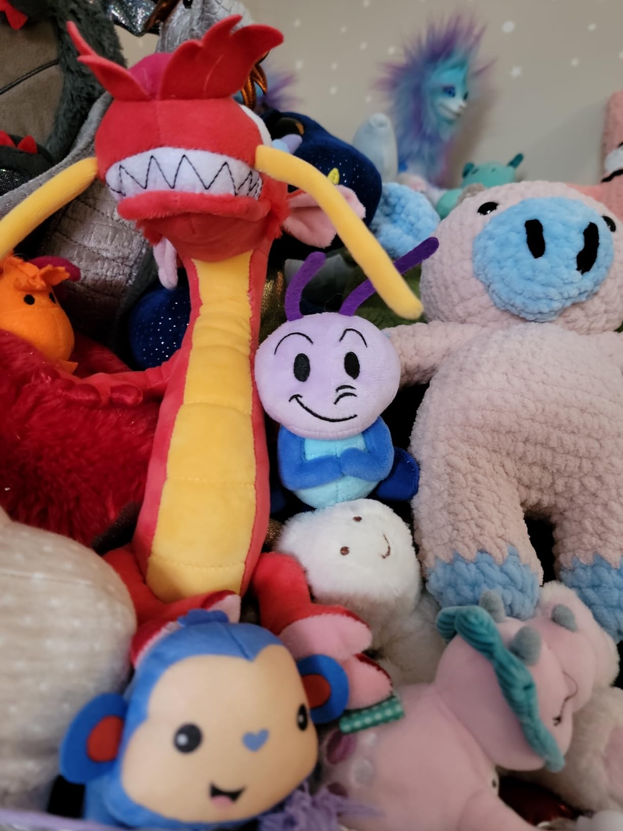 Mulan Cricket Plush CRI-kee Blue Purple Mini Bean Bag Plush Toy 6in customer photo 2