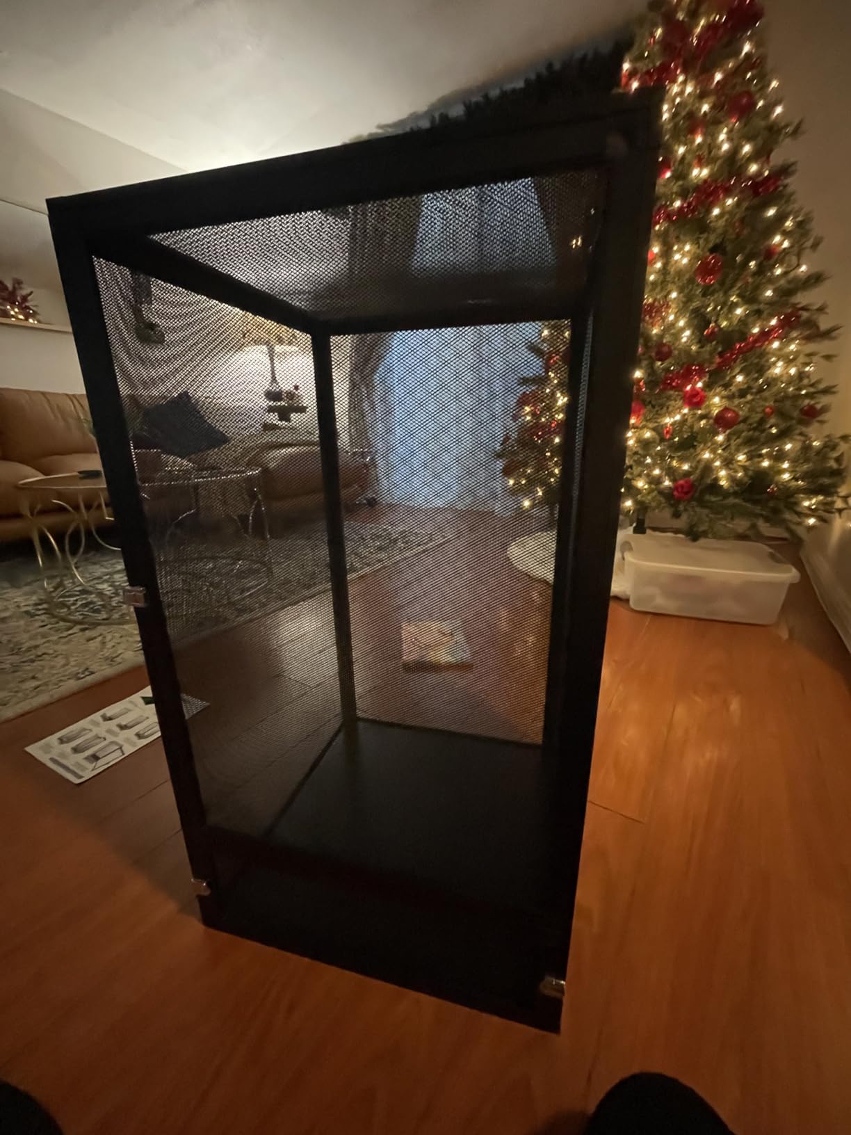 RunDuck 33 Gallon 360° Panoramic Foldable Reptile Terrarium Kit: Crested Gecko Tank and Reptile Cage for Superior Ventilation, Easy Feeding, Sturdiness, and Simple Assembly (Black, 26