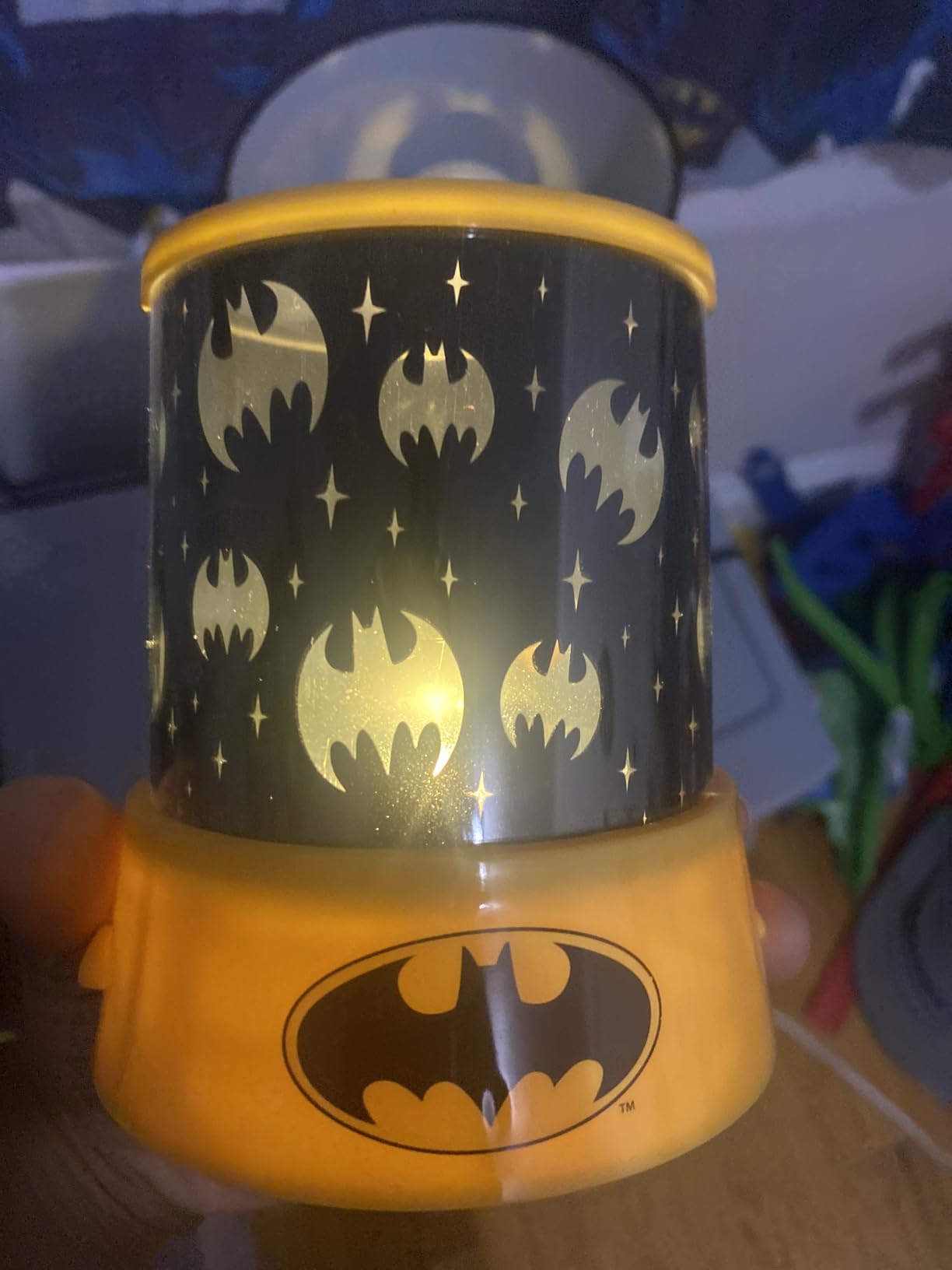 Batman Color Changing Kids Lamp and Nightlight, LED Projection Light for Bedroom Decor customer photo 2