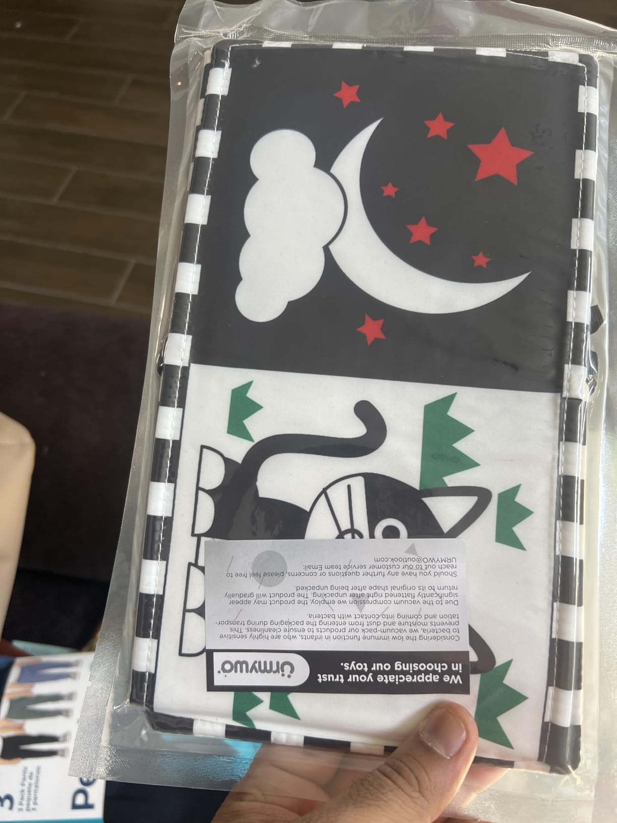 URMYWO Black and White Baby Toy, Tummy Time High Contrast Newborn Toys | Visual Stimulation Soft Baby Book, Brain Development Montessori Sensory Infant Mirror Toy 0-6-12 Months customer photo 1