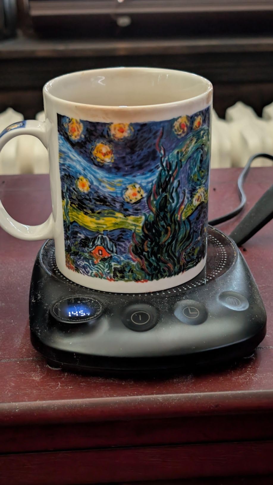 Coffee Mug Warmer-Fastest Heating & Highest Temperature, Coffee Cup Warmer for Desk Auto Shut Off, 4 Temp Settings & 1-12H Timer, Smart Electric Mug & Candle Warmer for Coffee, Tea (Black) customer photo 1