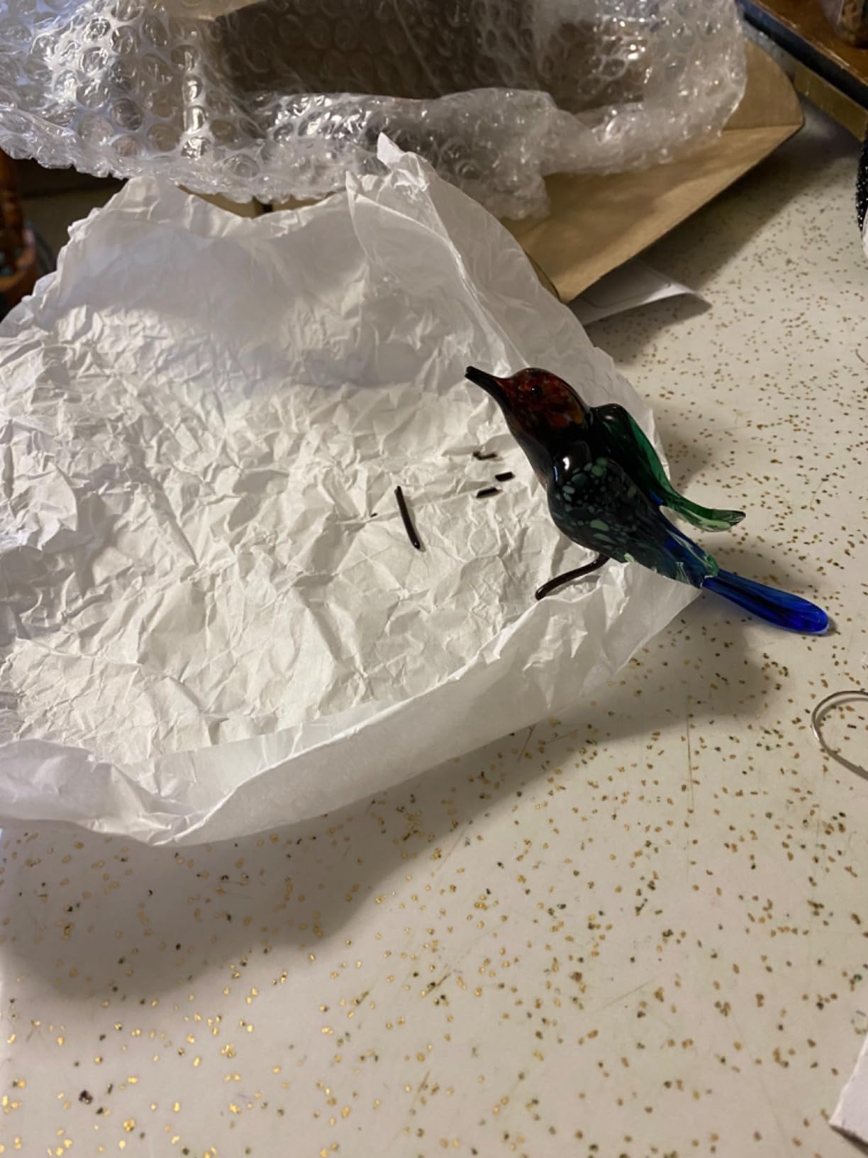 Hummingbird Figurine Hand Blown Art Glass Murano Handmade Miniature Animals Birds Collection Glass Blown Sculpture Glass Ornament Figurine Gifts & Decor Art Glass customer photo 2