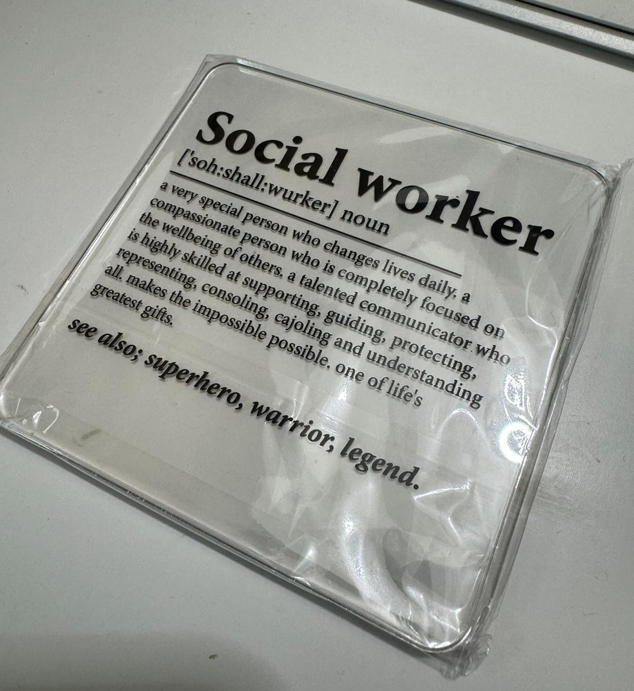 Social Worker Gifts Acrylic Desk Decor Sign customer photo 2