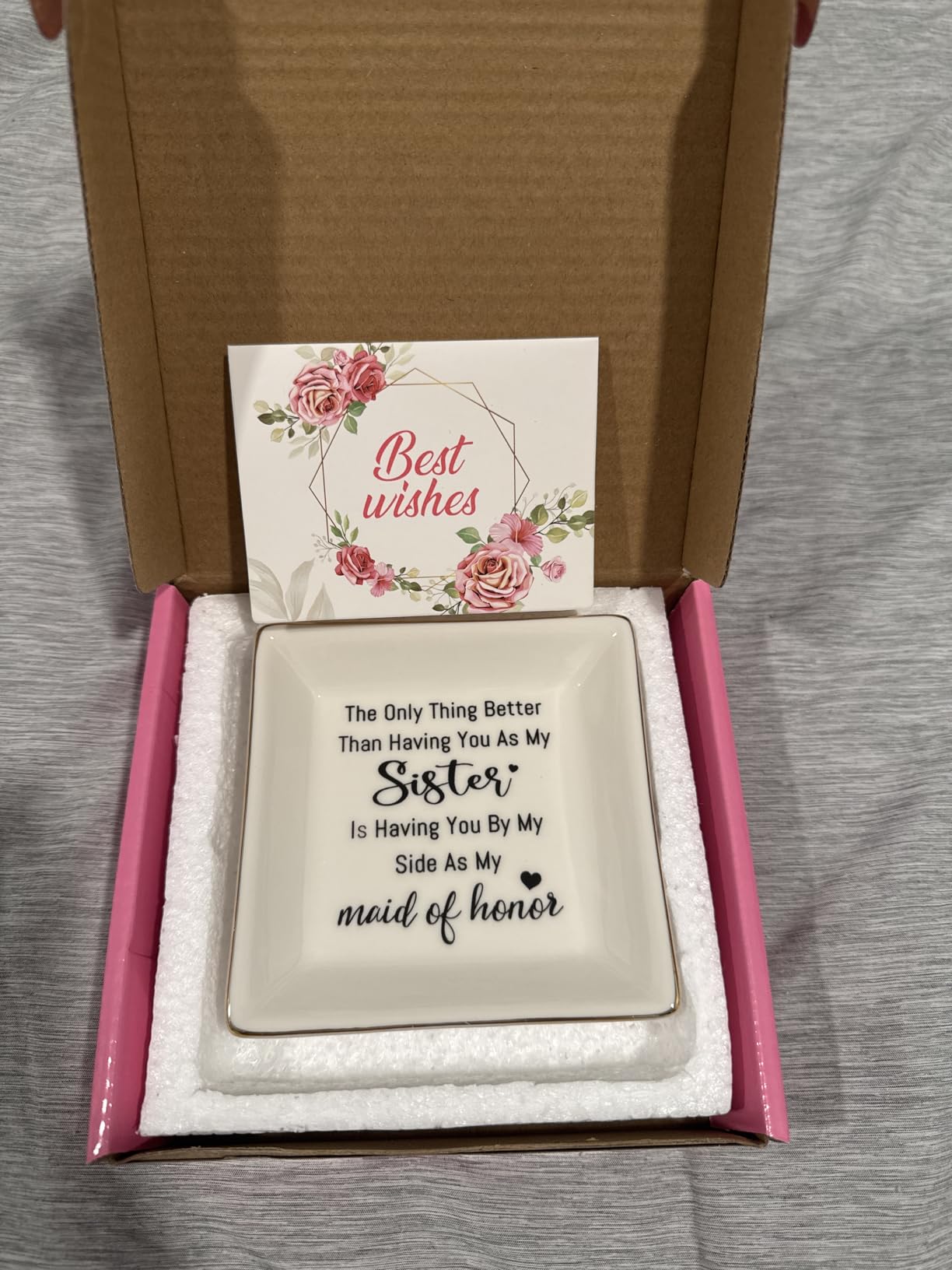 Piudee Step Mom Gifts for Bonus Mom Jewelry Dish Ring Dish Tray - Thank You for Loving Me As Your Own customer photo 1