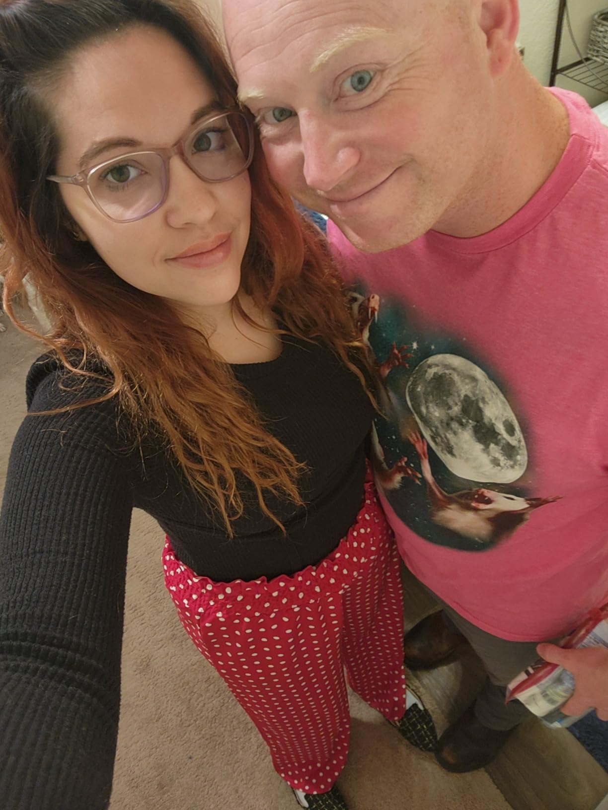Three Possum Moon | 3 Opossum Funny Weird Cursed Meme T-Shirt customer photo 1
