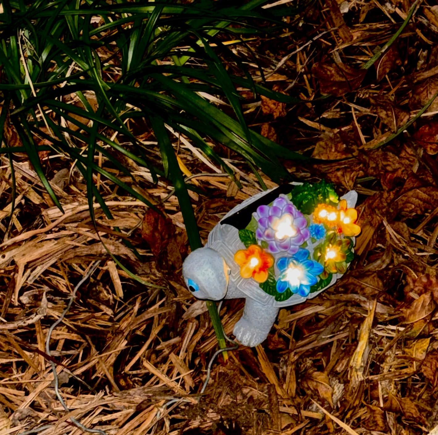 Linkax Turtle Statues Solar Garden Decor, Christmas Gift for Grandma Mom | Birthday Gifts for Women, Mom Grandma Gifts, Yard Decoration Outdoor Lawn Balcony Patio Decor with Succulent and 7 LED Lights customer photo 1