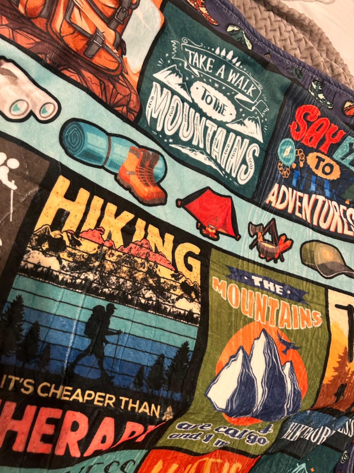 Amonee-YL Hiking Blanket 50x60 Inches Outdoor Adventure Mountain Gifts for Hikers customer photo 2