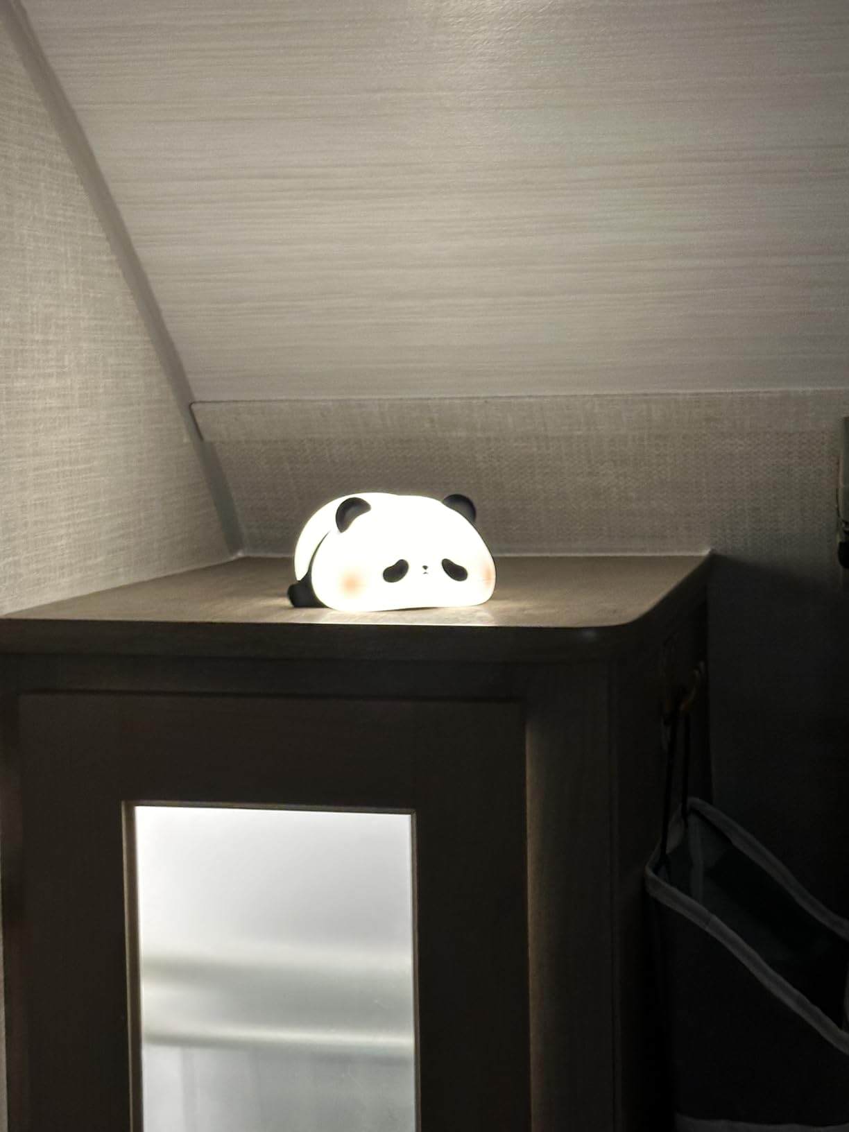 ATSUI Cute Panda Night Light, LED Squishy Novelty Animal Night Lamp, Food Grade Silicone 3 Level Dimmable Nursery Nightlight for Desk Decor customer photo 2