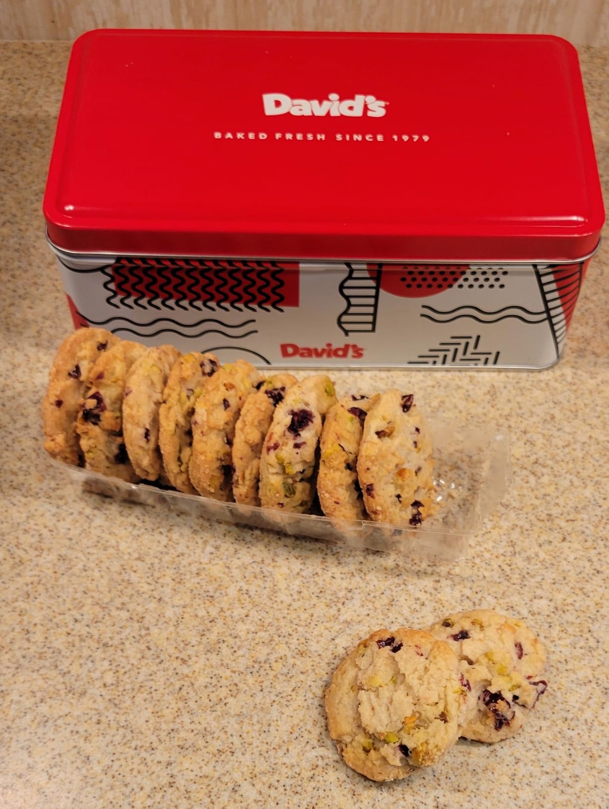 David's Cookies Cranberry Pistachio Biscuits - Gourmet Bakery Cookies with Nuts, Sweet Snack Treat, Gift Box for Easter, Mother's Day, Father's Day, Birthdays, Anniversaries & Celebrations, 1 Pack customer photo 1