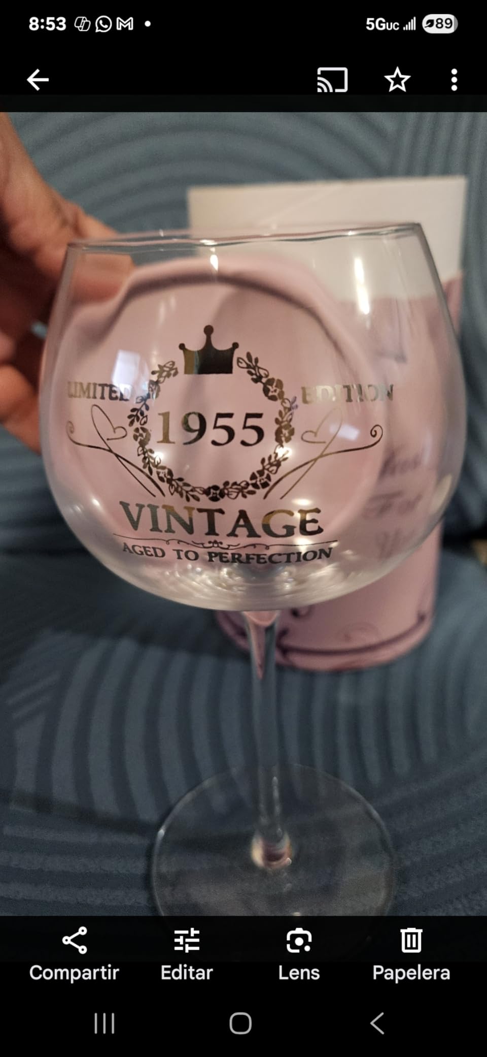 70th Birthday Gifts for Women, Vintage 1956 Engraved Wine Glass in Gift Box customer photo 1