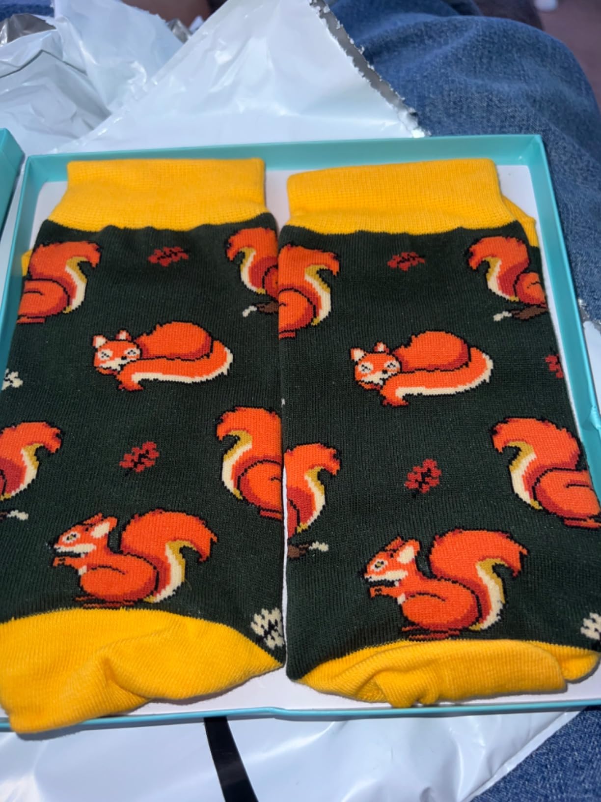 Funny Animal Socks for Men & Women - Novelty Animal Lover Gift for Teens | Fox Squirrel Hedgehog & Red Panda Designs customer photo 1