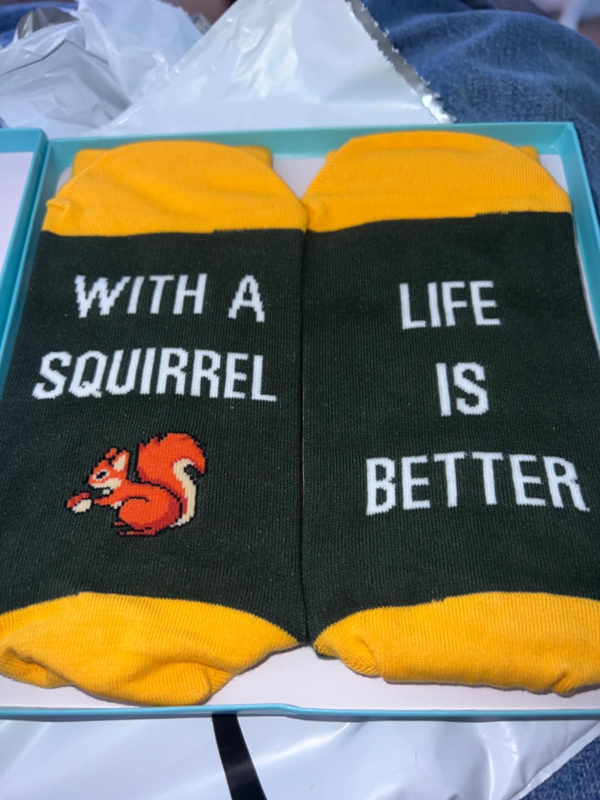 Funny Animal Socks for Men & Women - Novelty Animal Lover Gift for Teens | Fox Squirrel Hedgehog & Red Panda Designs customer photo 2