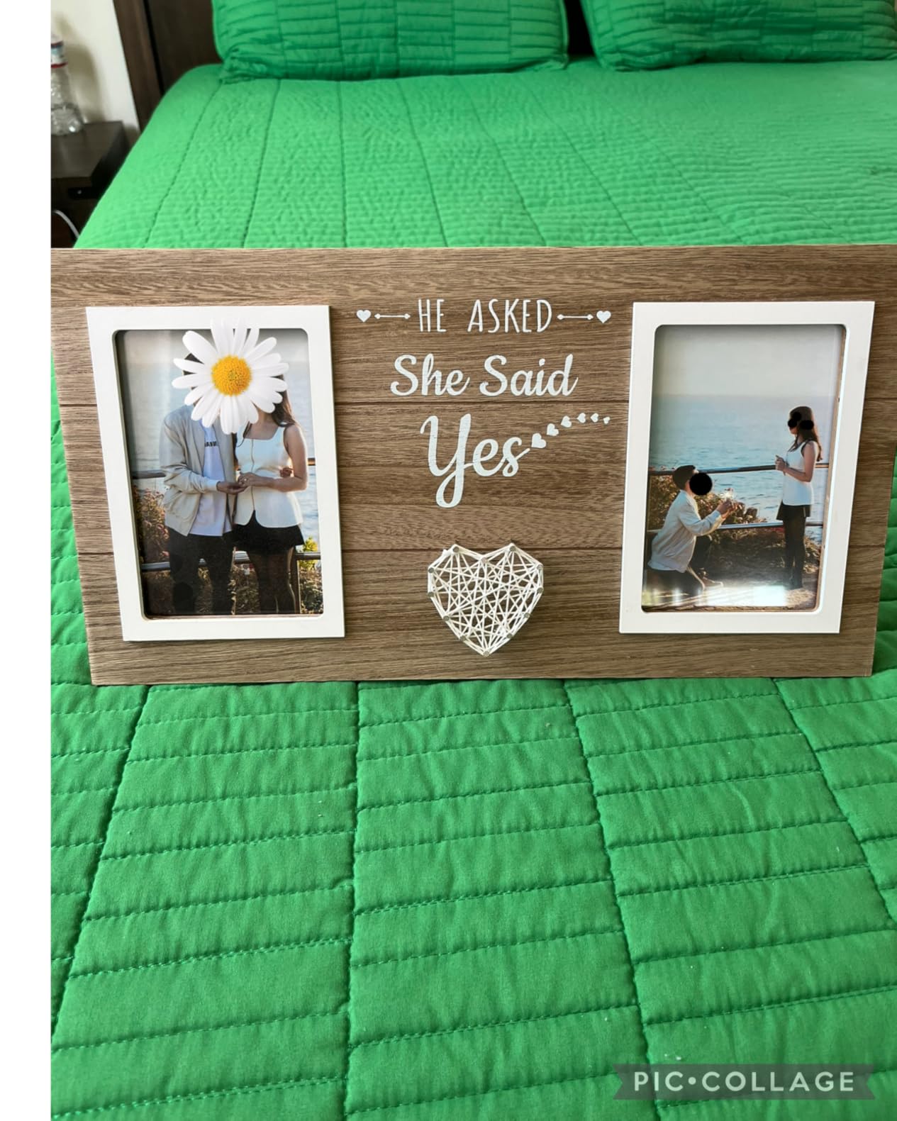 Engagement Gifts for Couples Picture Frame, He Asked She Said Yes Gifts | Gifts for Newly Engaged Couples, Engaged Gifts for Women Her Photo Frame Holds 2pcs 4x6 Inches Photos customer photo 2