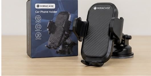 Miracase Phone Holders for Your Car with Metal Hook Clip, Air Vent Cell Phone Stand Car Mount, Universal Automobile Cradle for Garmin GPS Fit iPhone Android and All Smartphones, Dark Black customer photo 1