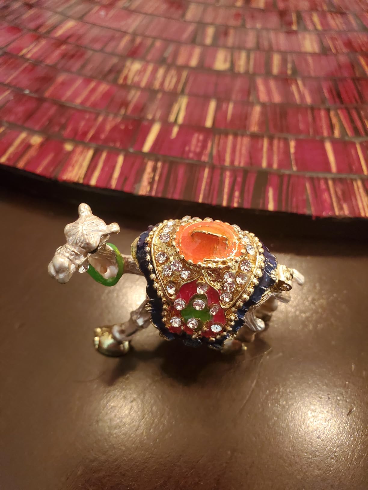 Hand-Painted Mother-Son Camels Hinged Trinket Box Decoration - Unique Animal Figurine Collectible Gift with Enameled Crystals,Rings, Earrings Storage for Home Decor customer photo 1