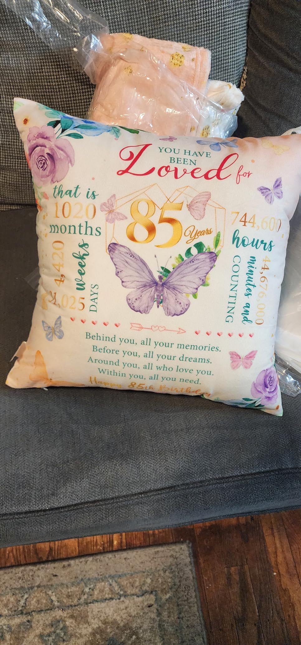 Birthday Gifts for 100 Year Old Woman, 100th Birthday Decorations for Women, 100 Birthday Gift Ideas, Gifts for 100th Birthday, 100 Year Old Birthday Gifts for Women Throw Pillow Covers 18 x 18 Inch customer photo 1