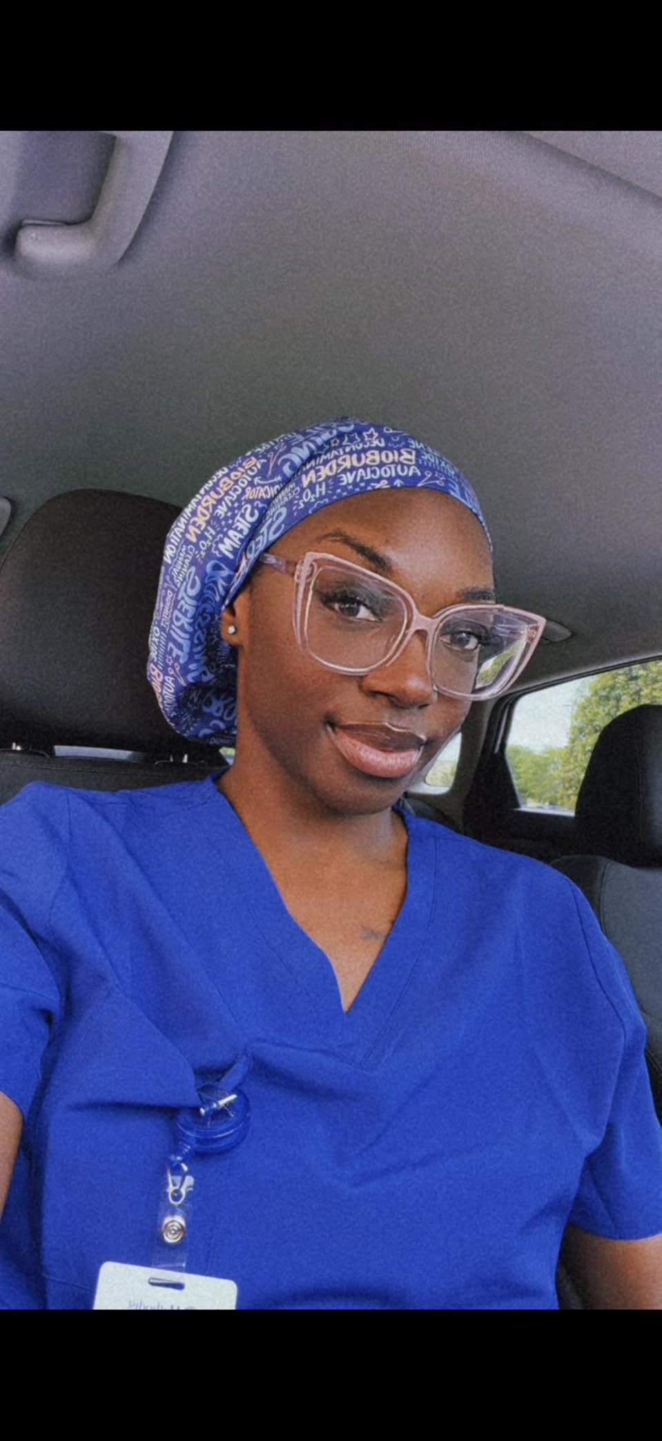 Euro Scrub Hat, Cotton Surgical Cap, Sterile Processing Blue customer photo 1