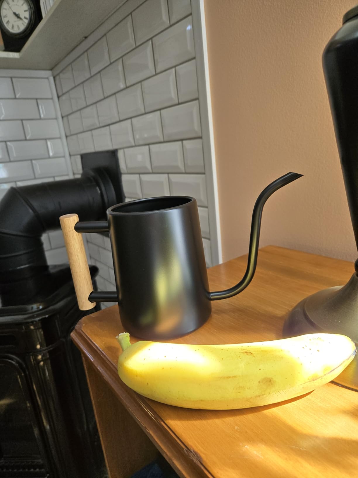 Metal Small Indoor Watering Can with Long Spout & Real Wood Handle, 35oz | Long Spout, Stainless Steel, Real Wood Handle, Gentle Flow, No Spills, Suitable for House Plants, Succulents & Seedlings customer photo 2