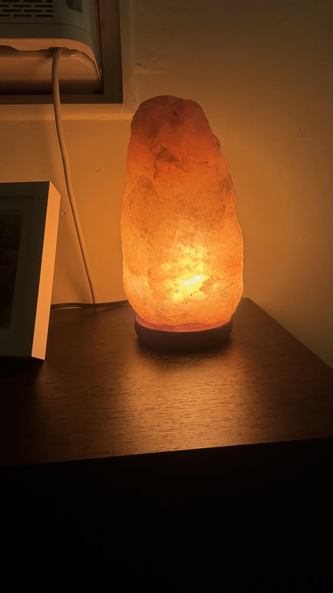 POHS 10-12 Inch Tall, 11-15 lbs Extra Large Himalayan Pink Salt Lamp | 100% Authentic Natural Hand-Carved Crystal Rock Salt Lamp with Wooden Base, Dimmable Cord & Bulb Replacement Included customer photo 2