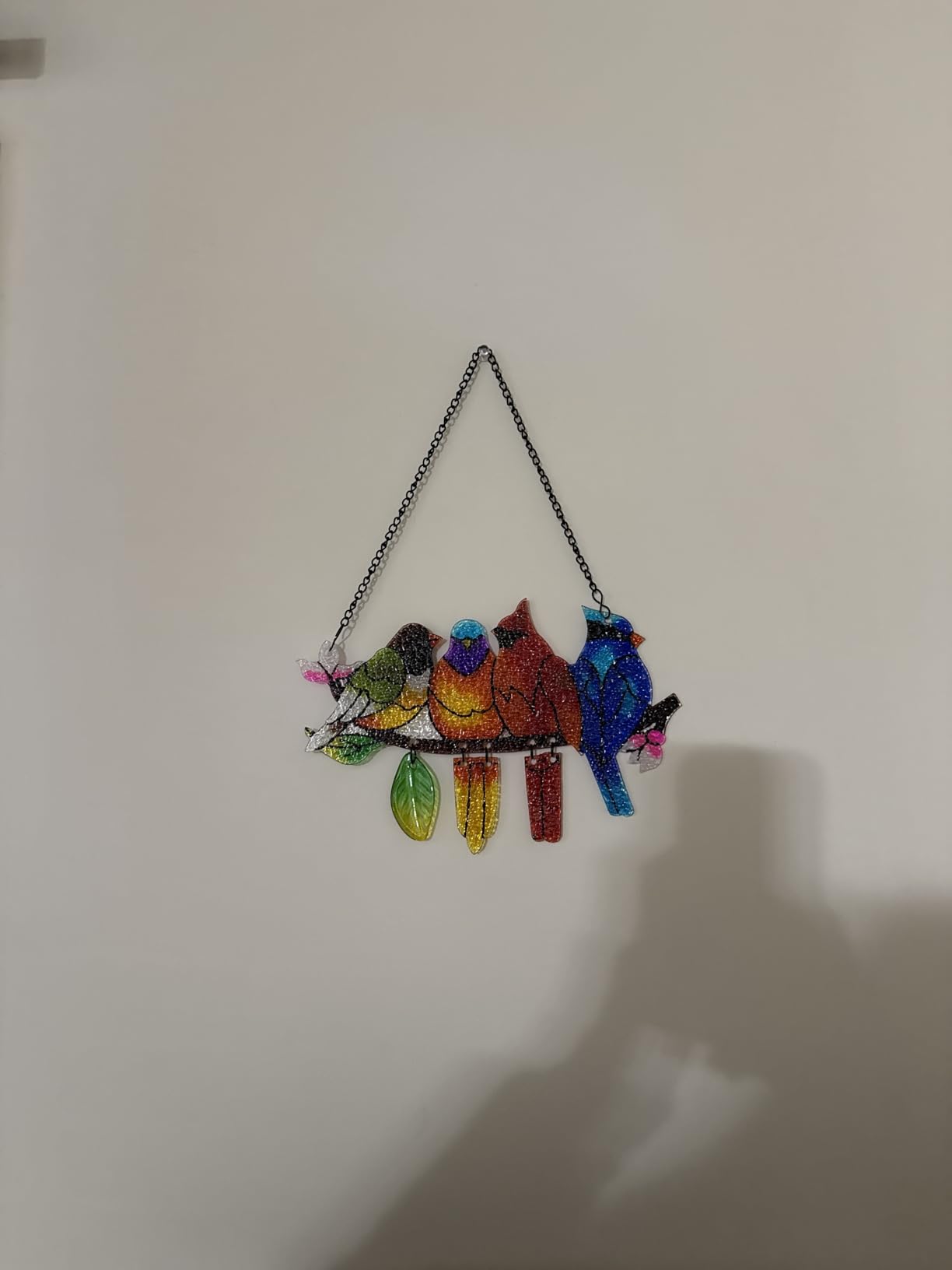 DASTOLL Stained Glass Window Hanging - Birds on A Branch Suncatcher for Window Doors Home Decoration, Valentine's Day Mother's Day Birthday Bird Lover Gifts for Women, Men, and Mom Grandma customer photo 1