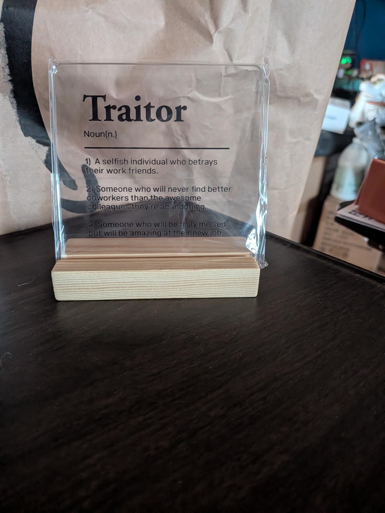 Inspirational Gift Ideas - Thank You Gifts for Women Men Friends - Appreciation Gifts for Coworker - Motivational Quote Clear Desk Sign Decor Home Office Desk Decor (4 x 4 Inches) customer photo 1