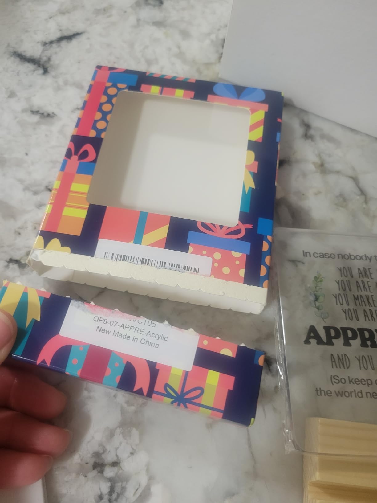 Inspirational Gift Ideas - Thank You Gifts for Women Men Friends - Appreciation Gifts for Coworker - Motivational Quote Clear Desk Sign Decor Home Office Desk Decor (4 x 4 Inches) customer photo 2