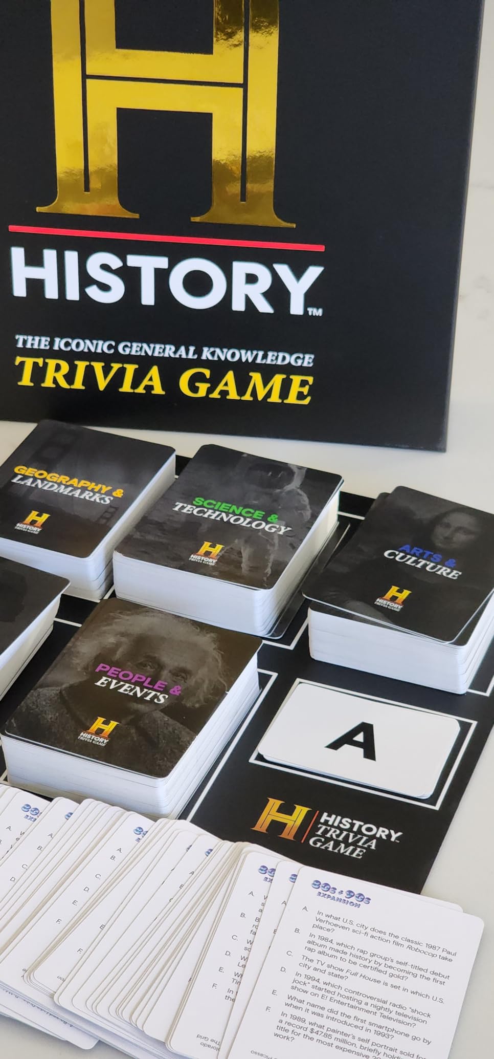HISTORY Channel Trivia Game Deluxe - 2400 General Knowledge Questions Including 80s & 90s Trivia | HISTORY Trivia Card & Party Game for Adults, Families & Board Game Night - Great Gift for Dad & Gen X customer photo 1