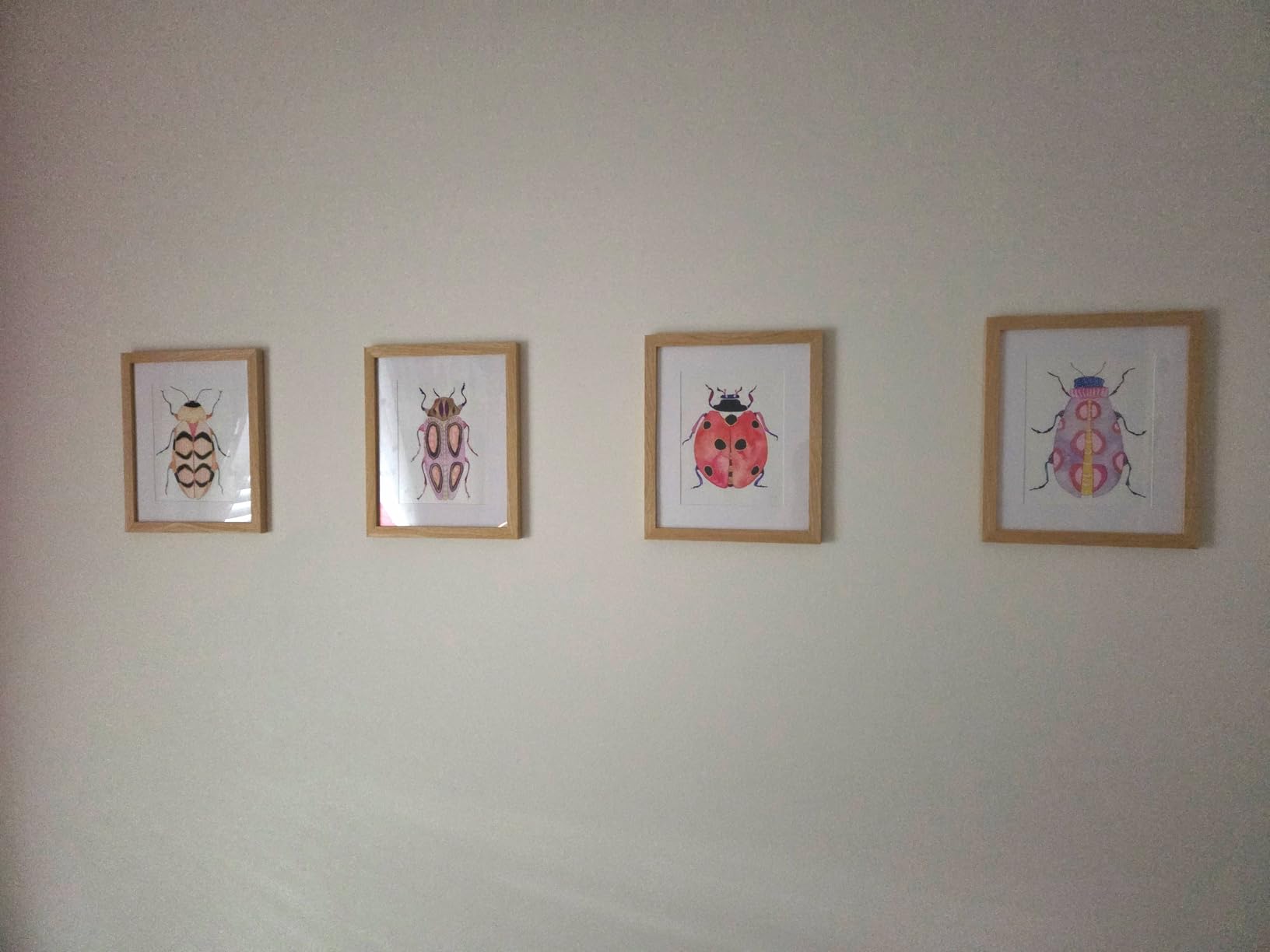 Colorful Insect Wall Art Prints, Watercolor Blue Beetle Ladybug Canvas Painting Colorful Insect Wall Art Poster for Kids Baby Room Decoration Home Decor Picture, Set of 6 (8x10 inches, Unframed) customer photo 1