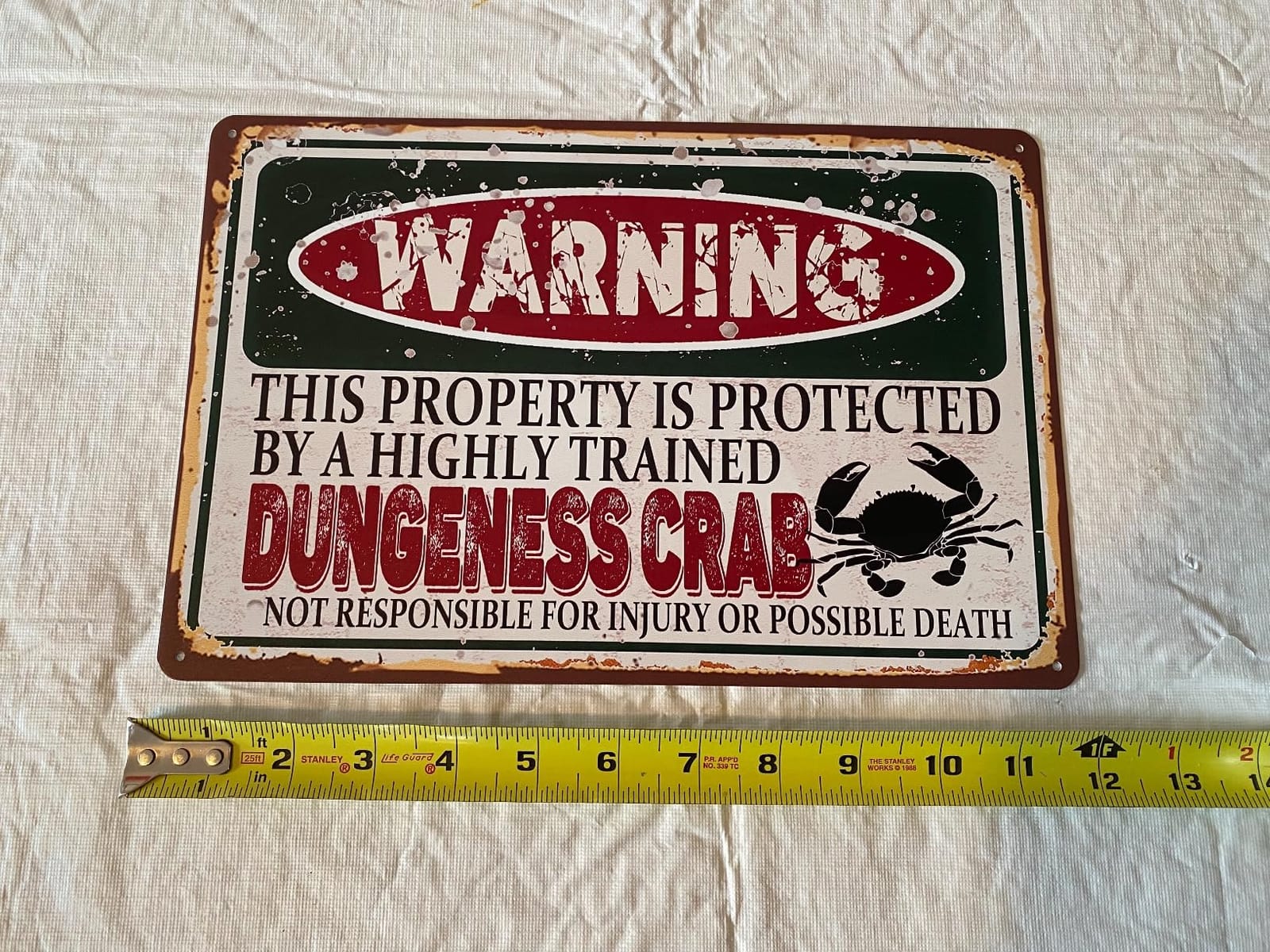 Vintage Moose Metal Sign Wall decor | Warning this property is protected by a highly trained Moose Sign Funny Tin Signs 12x8 Inch customer photo 1