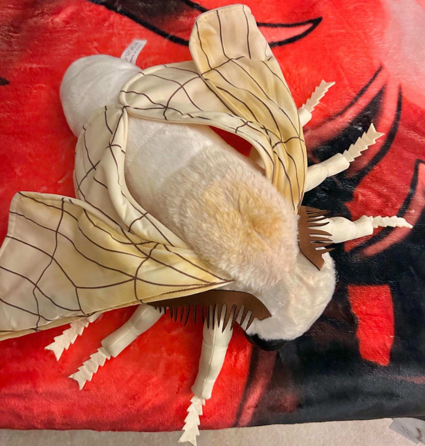 Rosy Maple Moth Plush Toy - Lifelike Stuffed Animal with Realistic Soft Pink Wings, 11in customer photo 1