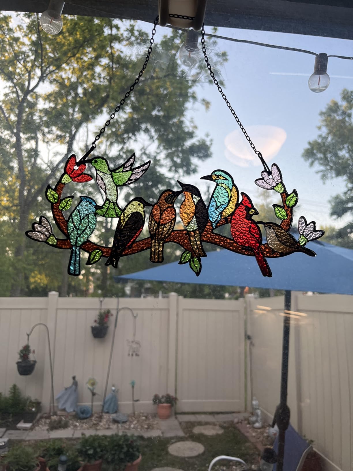 Huray Rayho Stained Glass Window Hanging Birds On Branch Suncatcher Decor customer photo 1
