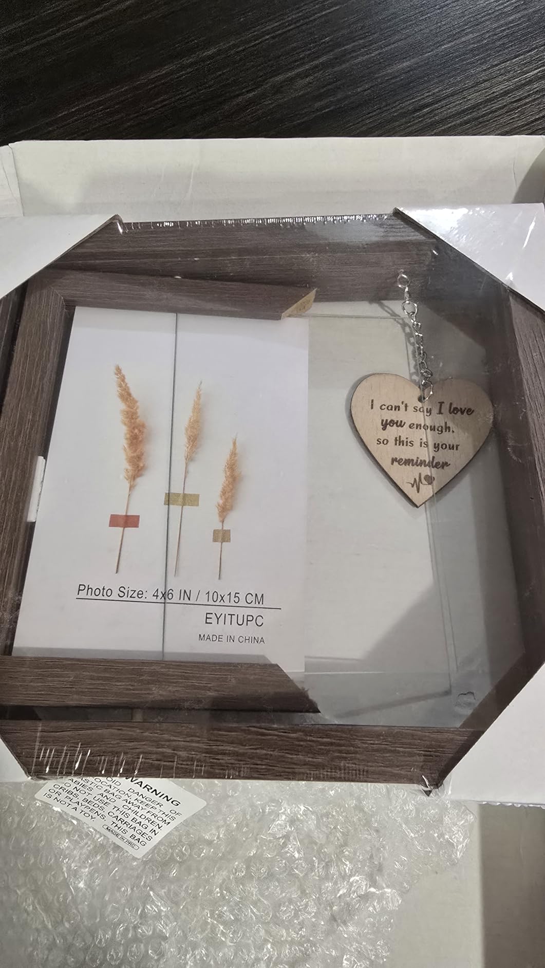 EYITUPC Rotating 3 Year Anniversary Wood Picture Frame Gift for Couple | Third Anniversary, 3rd Wedding Anniversary, 3 Year Leather Anniversary, for Her Him Husband Wife, Display 2 4x6 customer photo 1