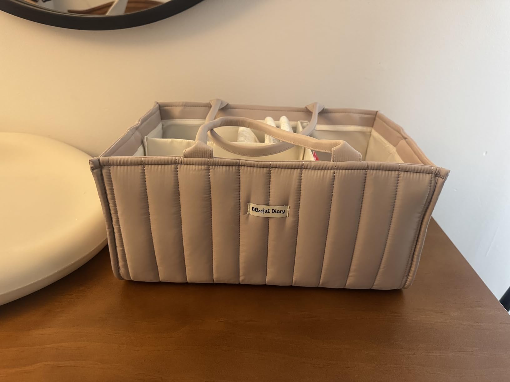 Blissful Diary Baby Diaper Caddy Organizer, Stylish Storage Basket for Newborn Essentials and Diaper Station, Gift for Baby Shower and Registry Must-Have, Sage Green customer photo 2