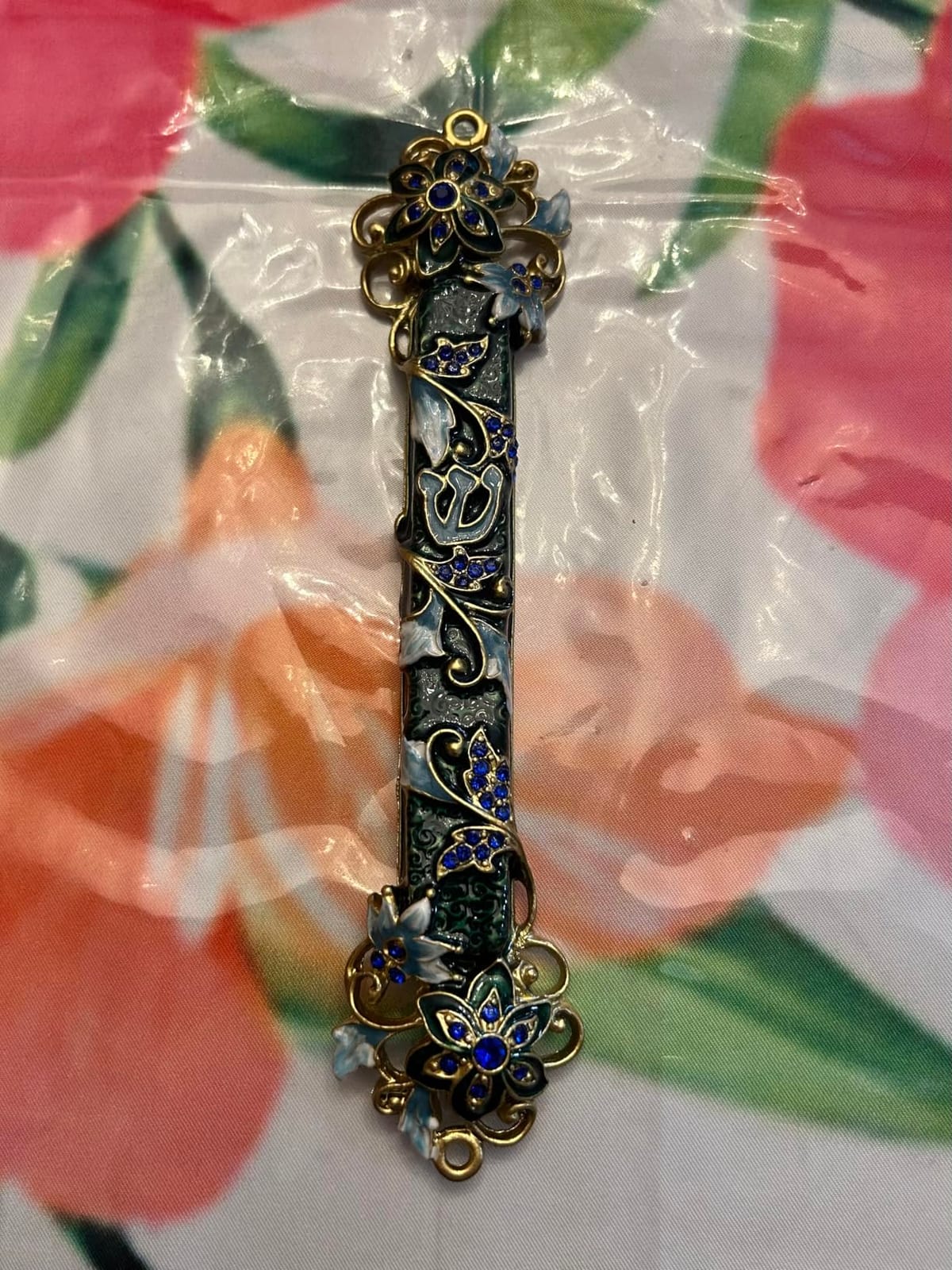Hand Painted Mezuzah, Exquisite Enamel Mezuzah with Star of David and Jerusalem Motifs customer photo 2