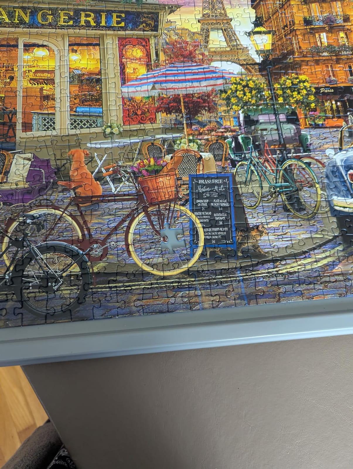 Paris at Dawn - 1000 Piece Jigsaw Puzzle - Quaint Imagery of Paris from Yesteryear - Beautiful, Vibrant Colors - Frameable - Premium Quality - Puzzles for Adults customer photo 2