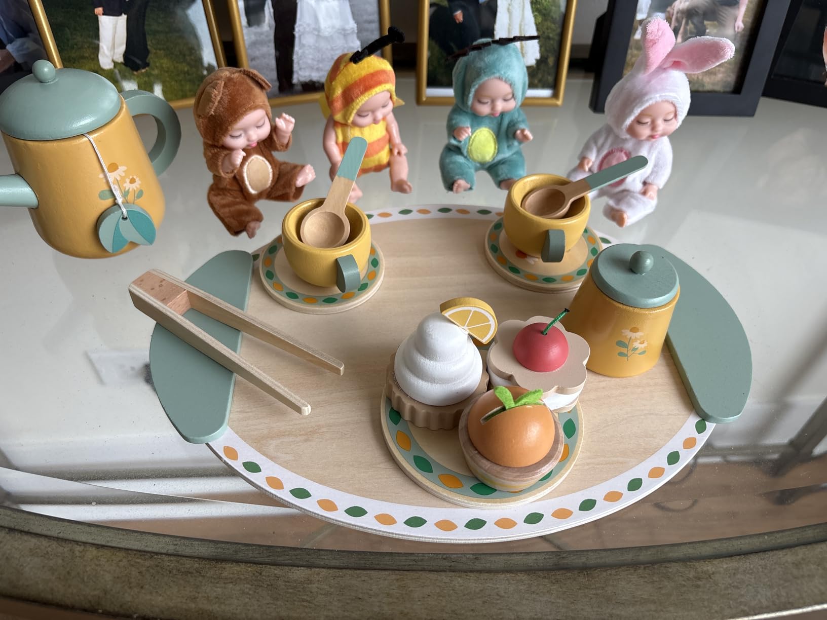 Tea Sets for 3-5 Girl Birthday Gift 3 Year Old Princess Party | Wooden Play Food Toy Sets for Kids Kitchen Accessories Age 3 4 5 6 Wood Educational Toys customer photo 2