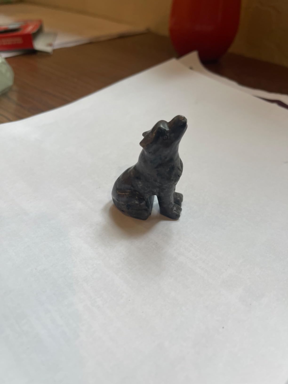Flame Stone Wolf Crystal Statue - Wolf Totem Figurines Stone Energy Gemstone Healing Decor customer photo 1