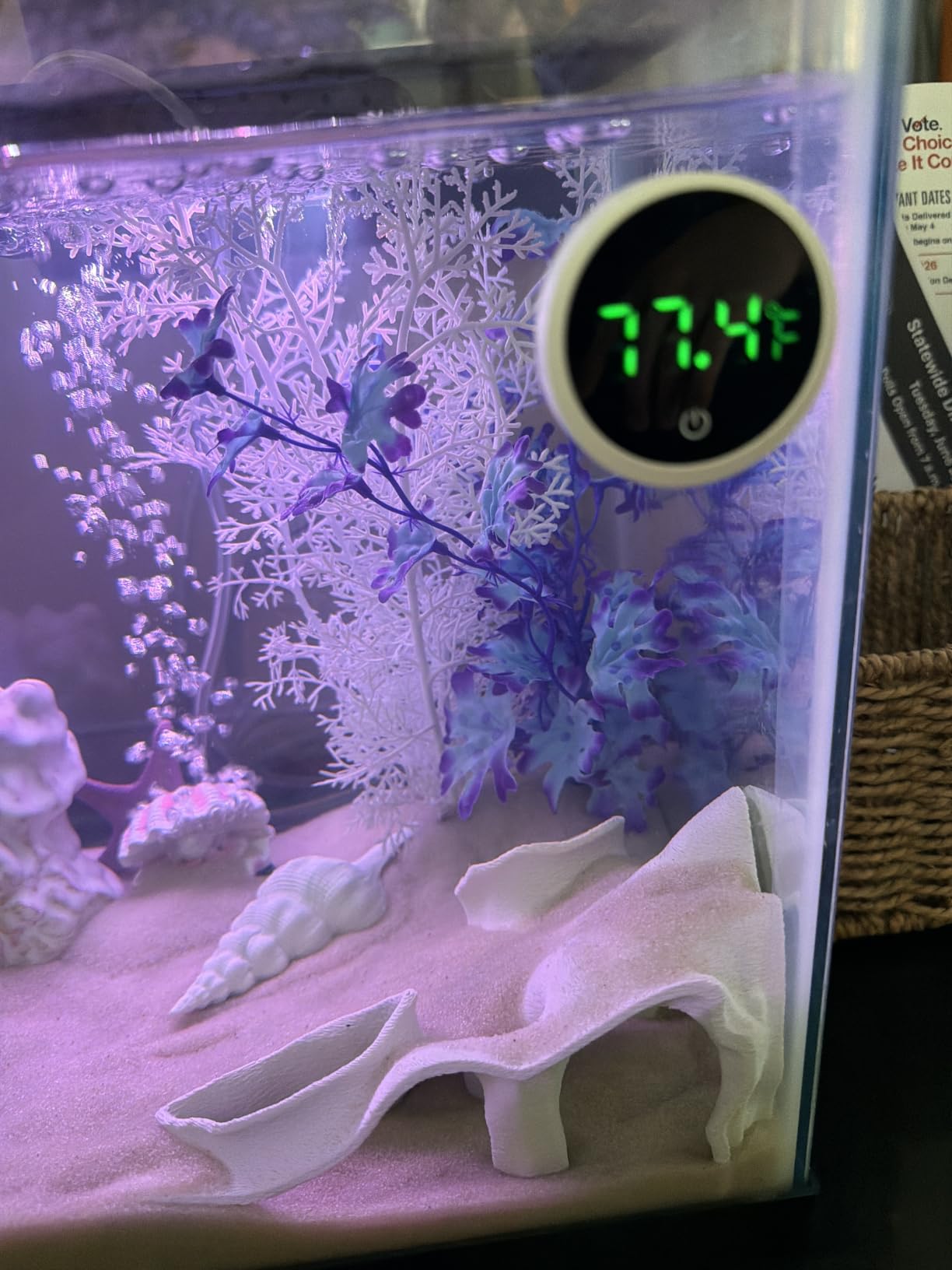 QZQ Fish Tank Thermometer Aquarium Thermometer Wireless Touch Stick Digital Aquarium Thermometer LED Display ±1°F for Monitoring The Fish Tank Aquarium Temperature Accessories customer photo 2