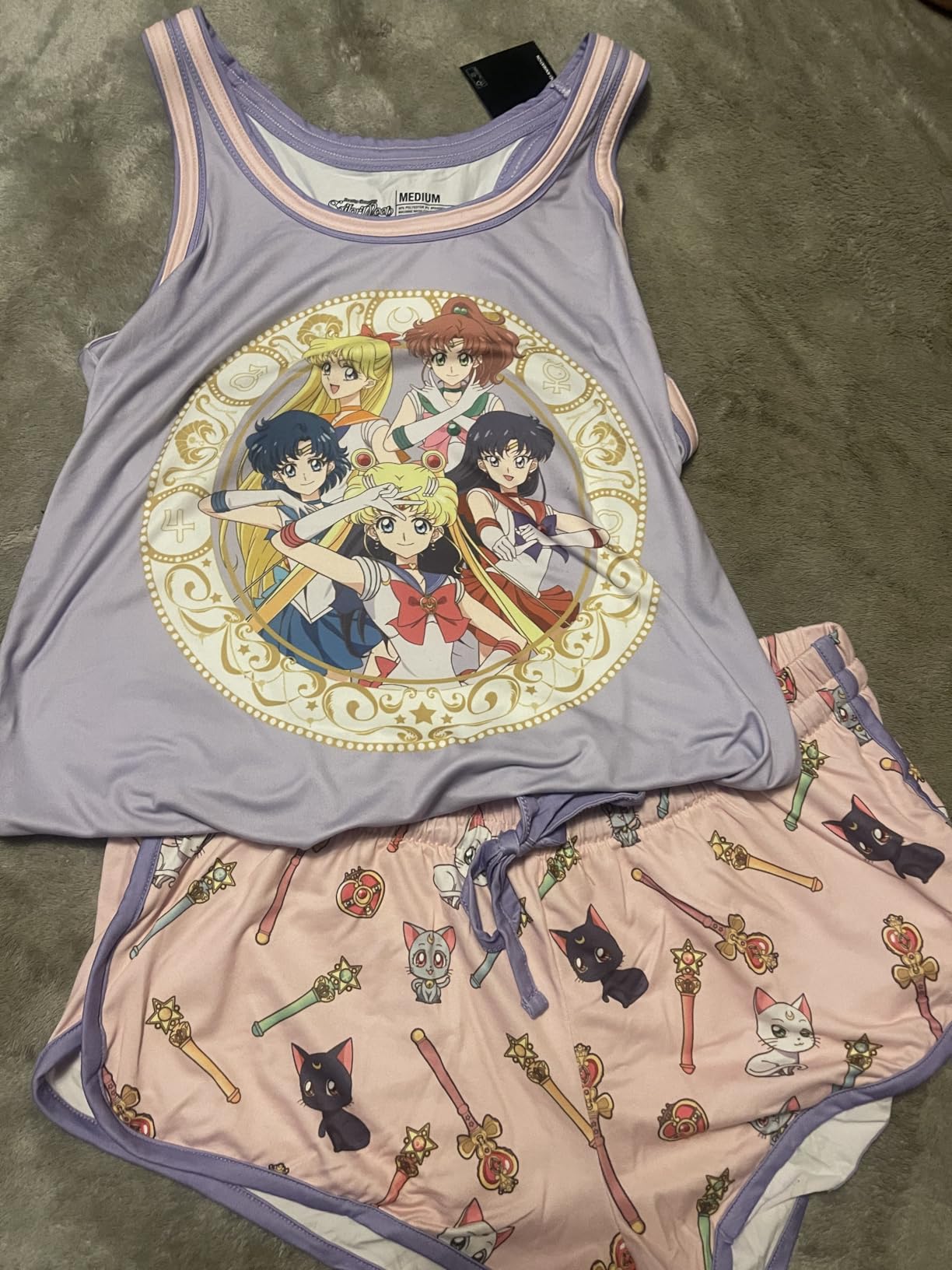 Bioworld Sailor Moon Pajamas Women's Sailor Scouts Racerback Tank and Short Sleep Set customer photo 2