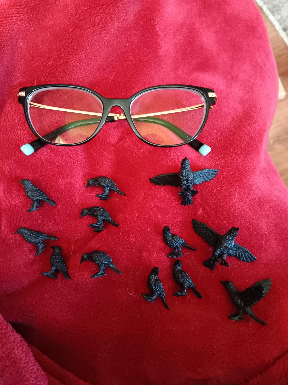 Accoutrements Itty Bitty Crows: A Pocketful of Crows - 12 Tiny Soft Vinyl Corvids in Four Poses, Our Tiniest Murder Yet, Black customer photo 2