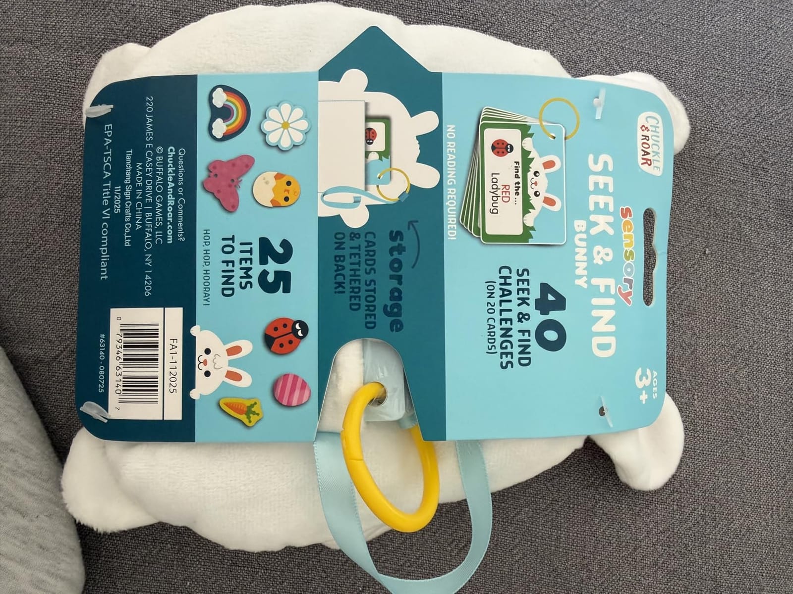 Chuckle & Roar Sensory Seek & Find Scavenger Hunt Bear - Plush Travel Toy with Hidden Objects, 40 No-Reading Challenge Cards, Sensory Activity for Focus & Calm, Toddler Gift Ages 3+ customer photo 1