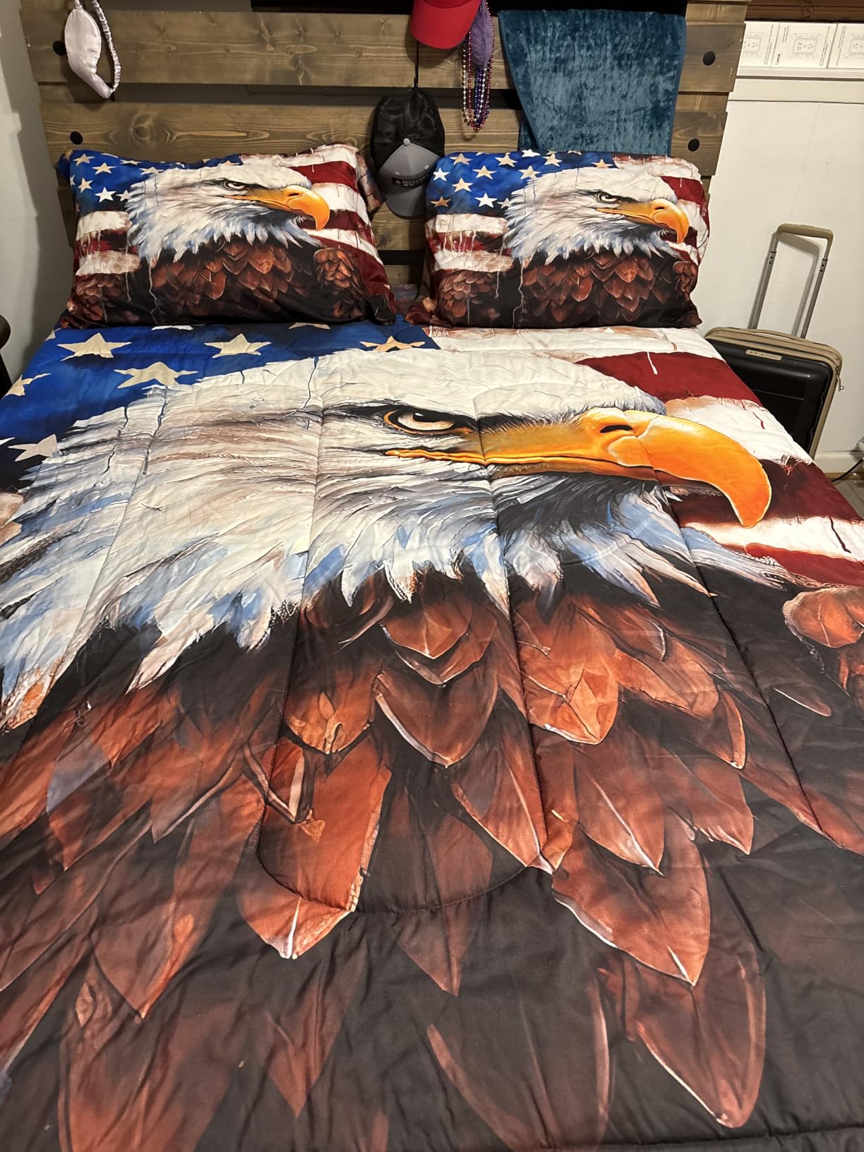 CCoutueChen American Flag Eagle Comforter Set King for Camo Patriotic customer photo 2