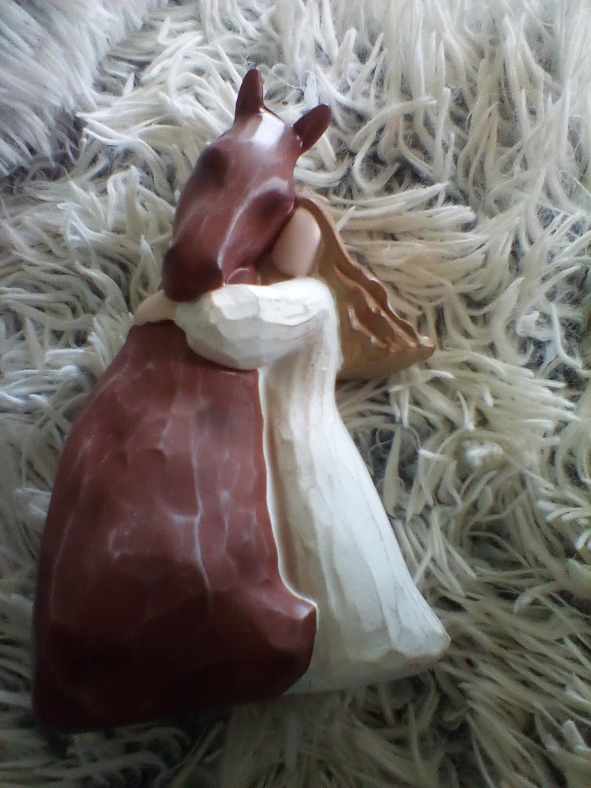 Storieme Girl Embracing Horses Figurines, Horse Gifts for Women Teen Girls | Hand-painted resin statue in gift-ready package, sentimental memorial keepsake for horse lovers, perfect horse decor for home customer photo 2