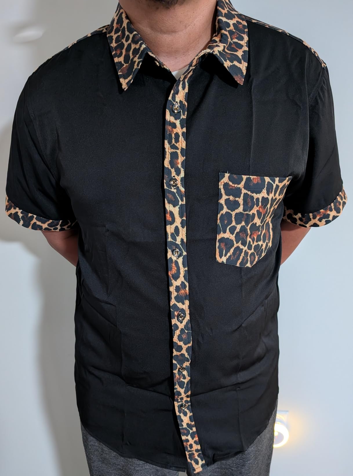 Men's Hipster Leopard Cheetah Print Shirt customer photo 1