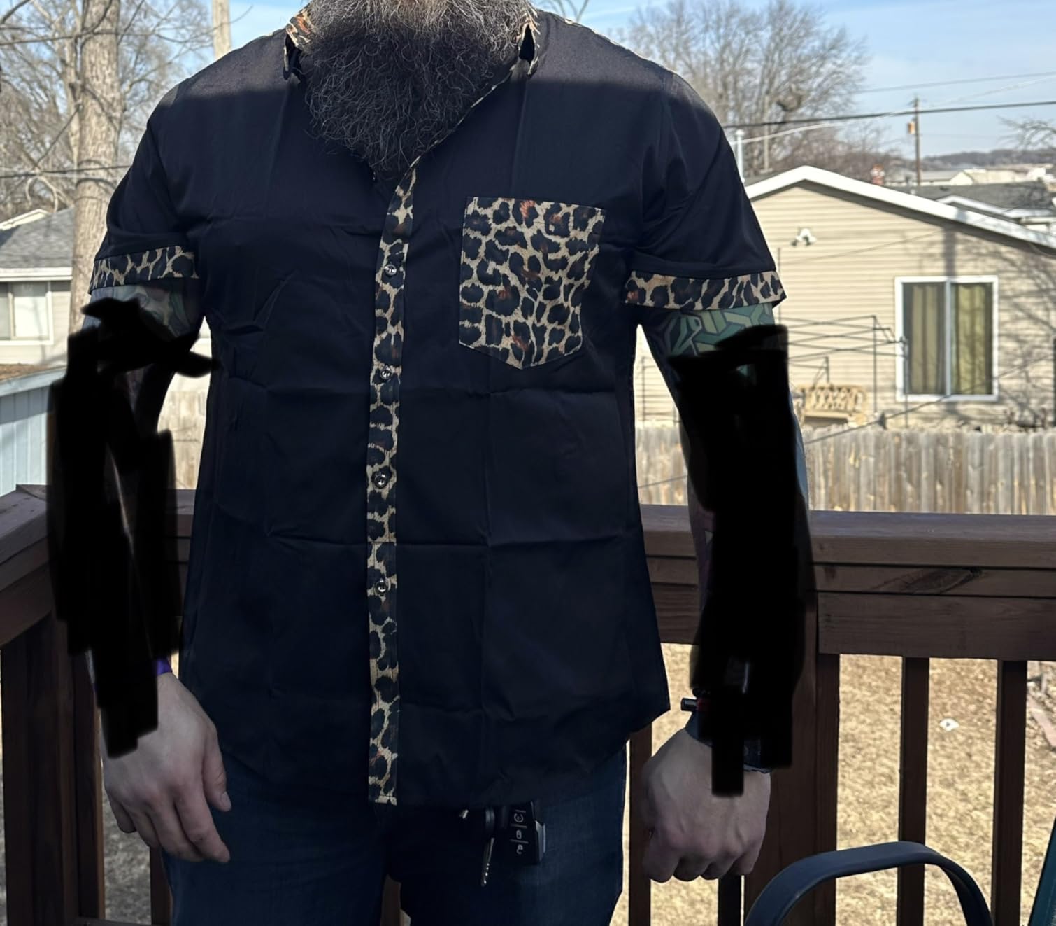 Men's Hipster Leopard Cheetah Print Shirt customer photo 2